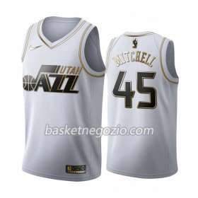 Canotte Uomo Utah Jazz Donovan Mitchell 45 2019-20 Nike Bianco Golden Edition Swingman